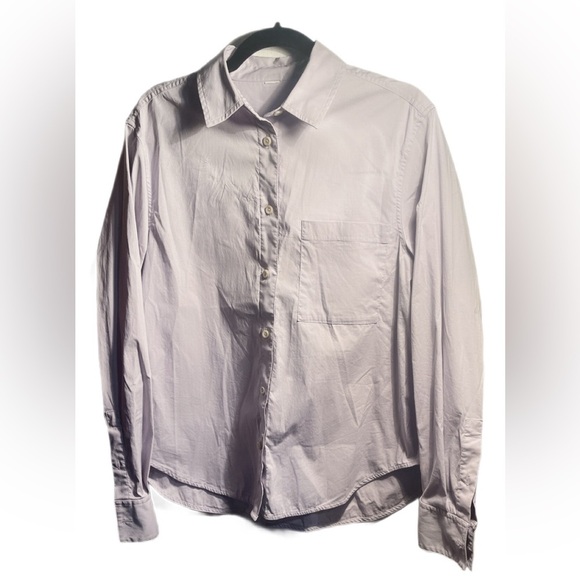 Lululemon RelaxedFit Casual Mauve Purple Cotton-Blend Poplin Button-Down Shirt M - Picture 2 of 4